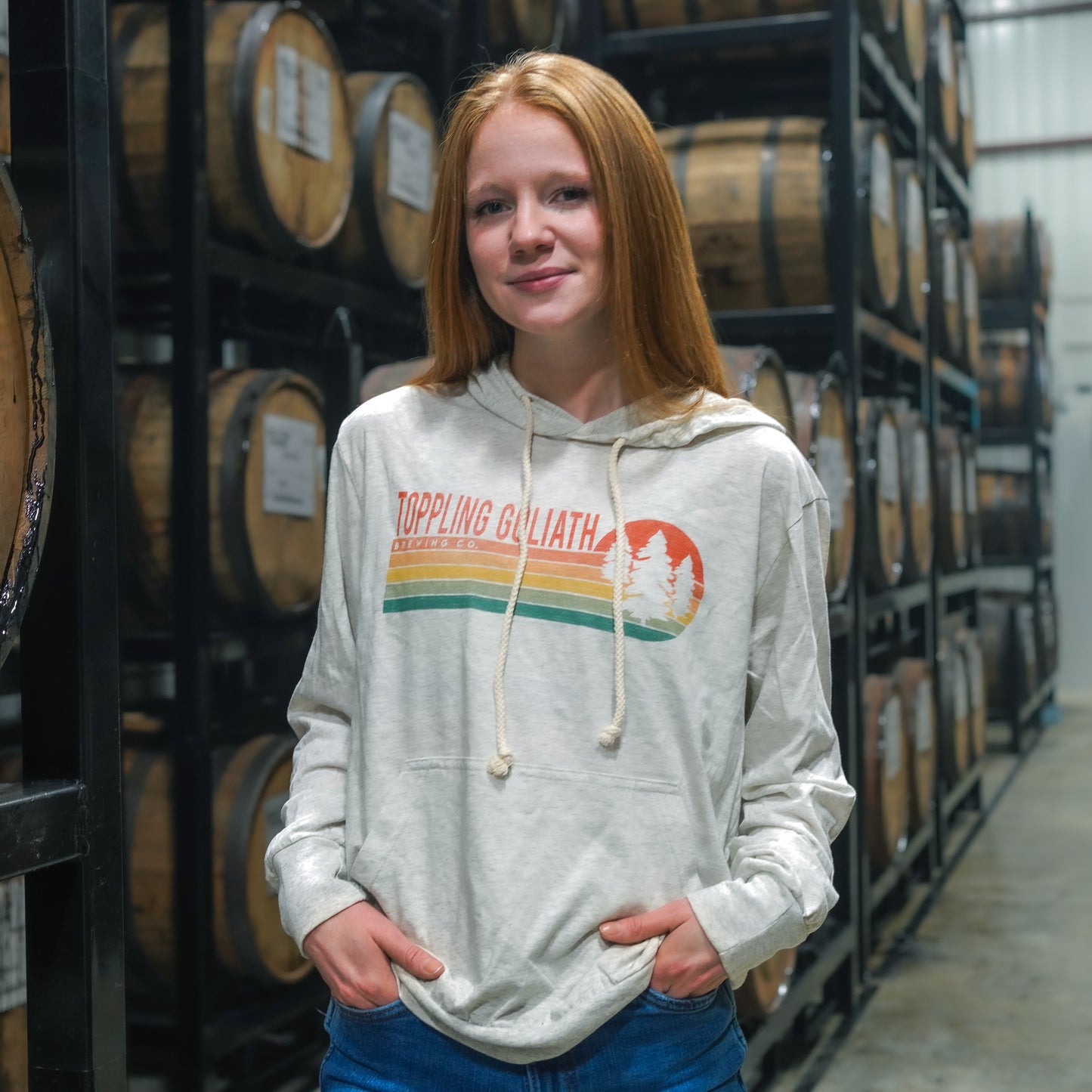 Hooded Long Sleeve Tee-Oatmeal