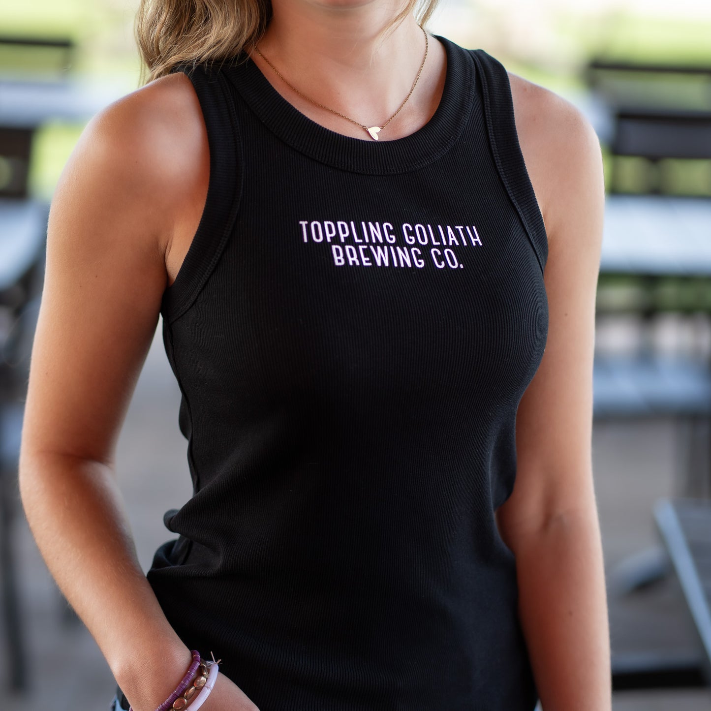Ribbed Tank-Black