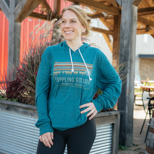 Hooded Long Sleeve Tee-Teal
