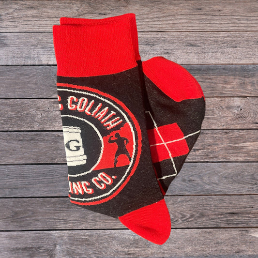 Socks-Argyle Black and Red