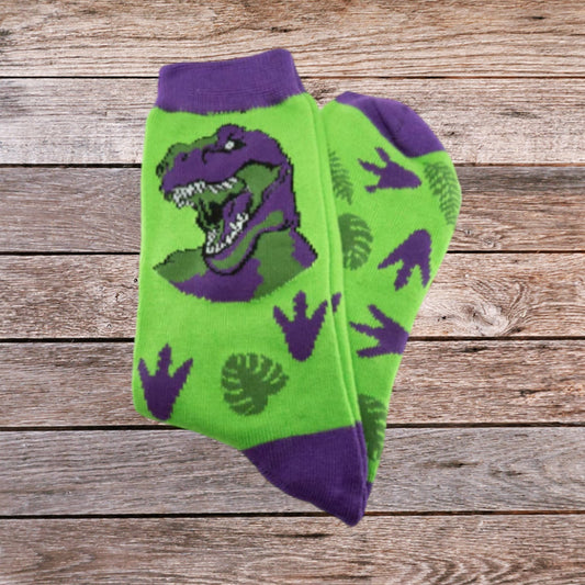 Socks-Dino-Green