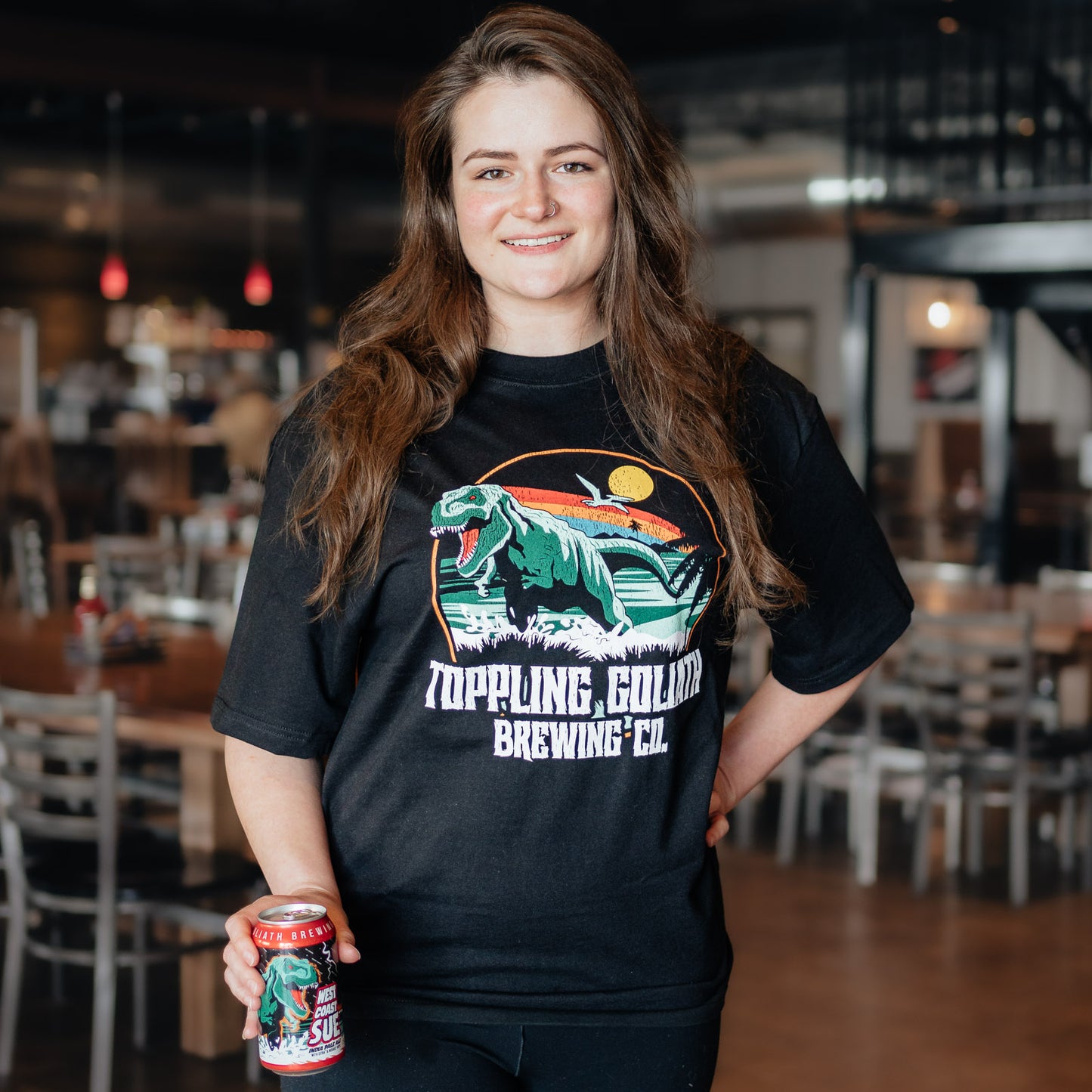 Retro Dino Tee-Black