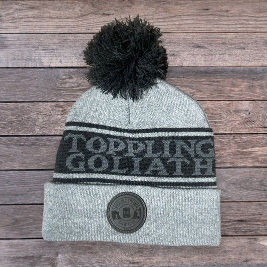 Grey Winter Hat with Pom