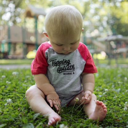 Baby Onesie-Red/Grey