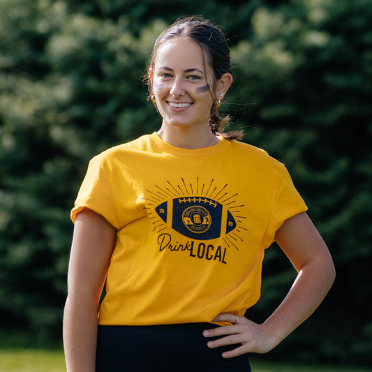 Drink Local Football Tee-Black