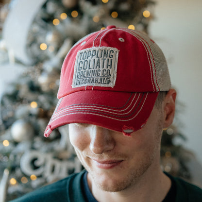 Hat-Distressed Trucker-Red