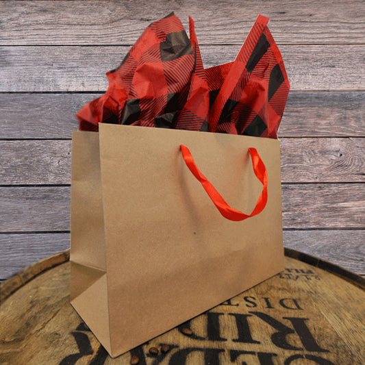 Gift Bag + Red Buffalo Plaid Tissue
